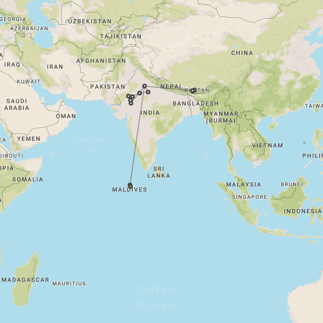 Bhutan, Rajasthan & Maldives