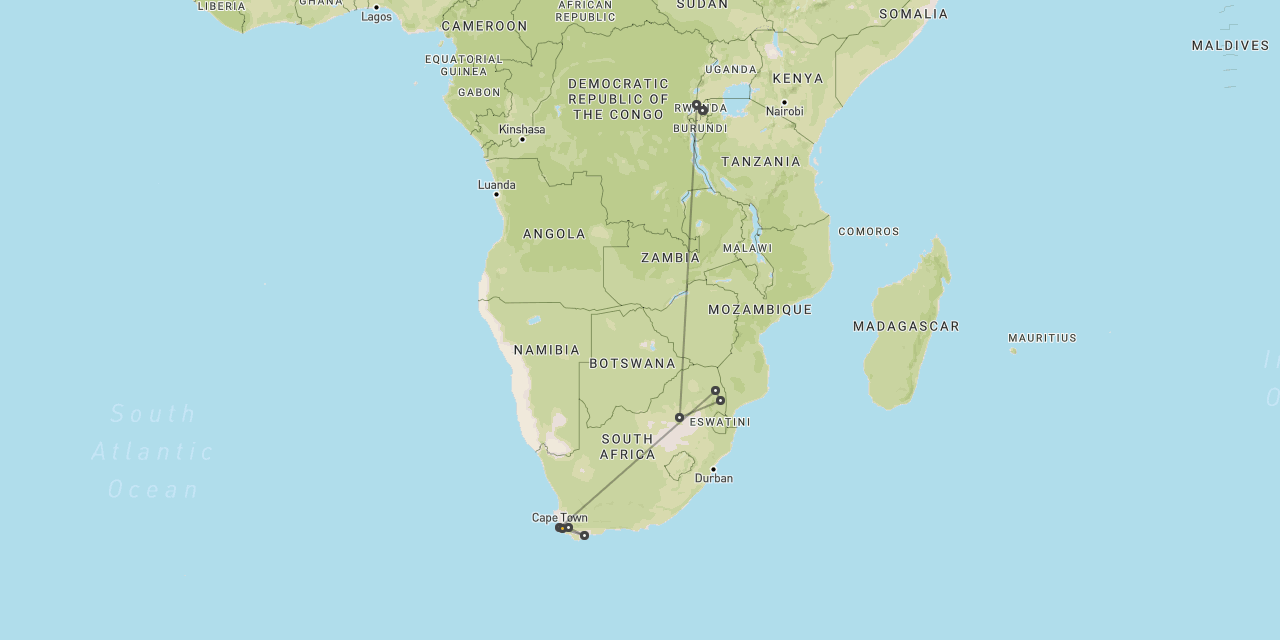 Gorillas, Kruger & Cape