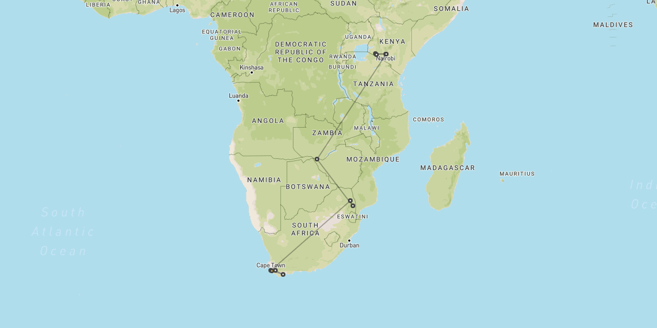 Mara, Falls, Kruger & Cape