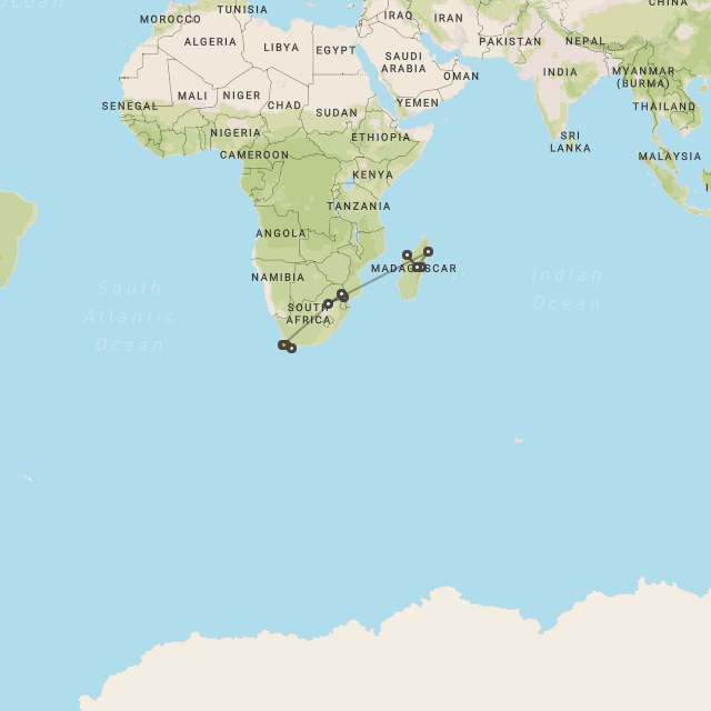 Madagascar, Kruger & Cape