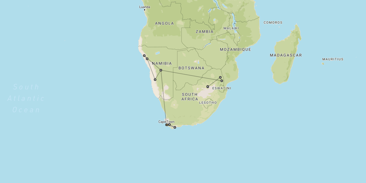 Kruger, Namibia & Cape